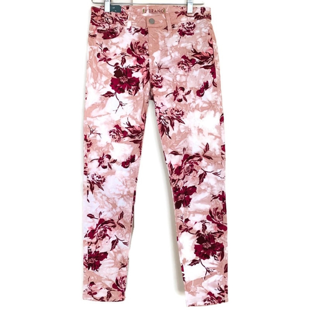 J Brand Twisted Pink Seas Skinny Capri Pants Sz 27 US 4-6
